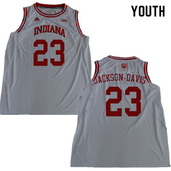 Youth #23 Trayce Jackson-Davis Indiana Hoosiers College Basketball Jerseys Sale-White - Click Image to Close